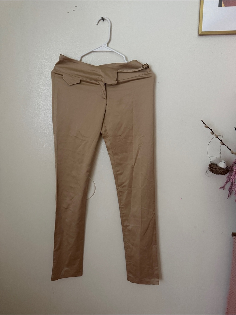 Slim Tailored Tan Trousers for Women